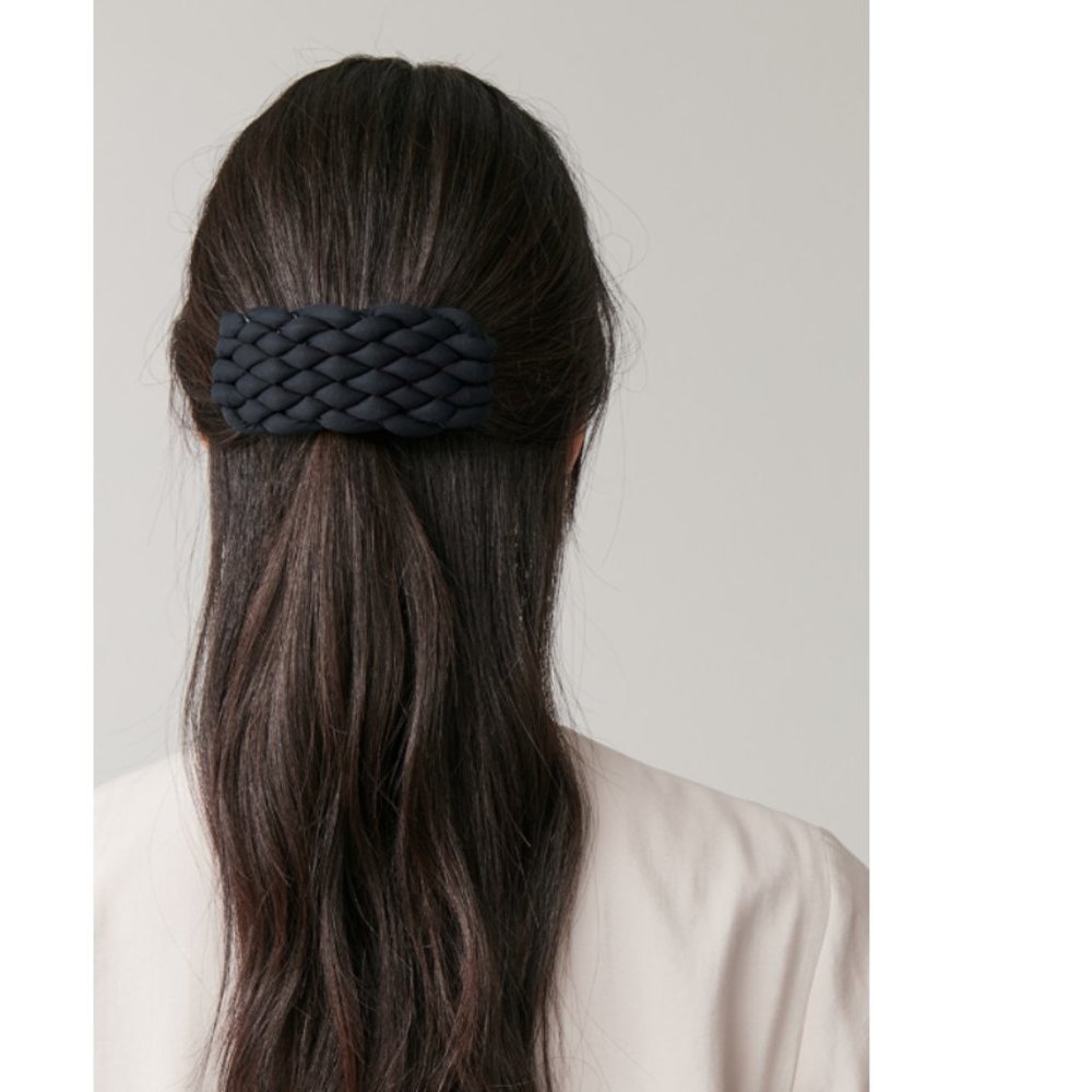 NWT COS Black Braided Cotton Hair Clip